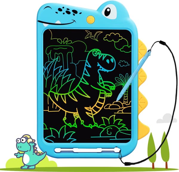 LCD Skriveplade til Børn, 10 Tommer, Dinosaur Farve, Pædagogisk Legetøj til Småbørn, Gave