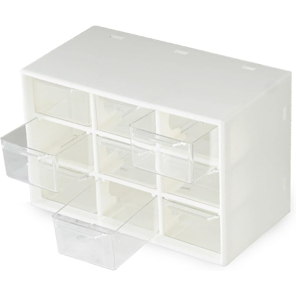Mini plast skuffe arrangør, arrangør til kontor, hvid