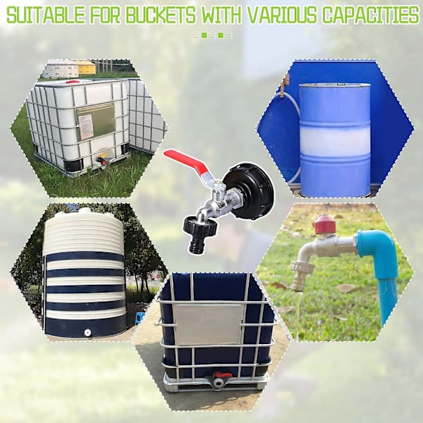 1000l Tankhane Med Vandingsslangehane Adapter, Ibc Haneforbindelse, Havehane Til Regnvandssamler (3/4\" Plastadapter)