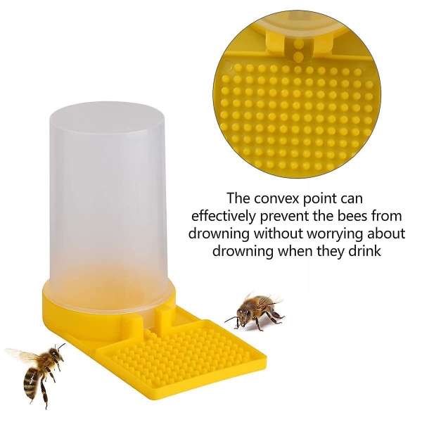 Hunajavesiautomaatit mehiläisille, 3 kpl keltainen juomari Mehiläishoitotarvikkeet Muoviset nesteensyöttöjärjestelmä Mehiläishoitotyökalu Mehiläispesä Juomari Ruokinta E