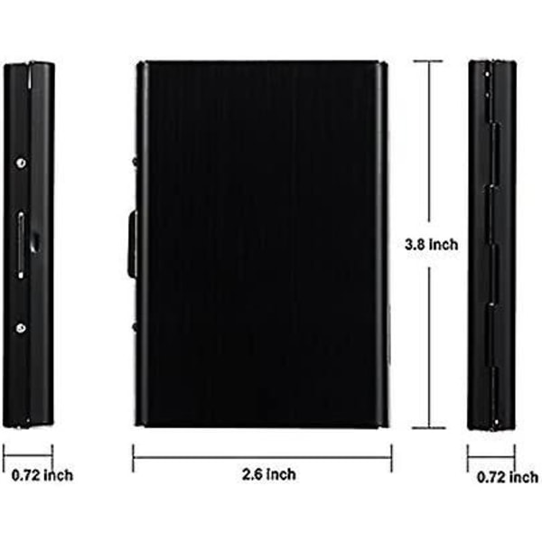 Kredittkortbeskytter lommebok, blokker identitetstyver, rustfritt stål aluminium metallholder etui