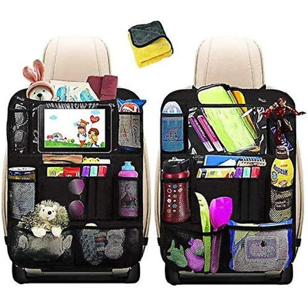 2 stk Bilstole Organiser, He-top Vandafvisende Beskyttelse af Bilstole Kick Mats, Beskyttelse af Bilstole Organiser Bagstol med T
