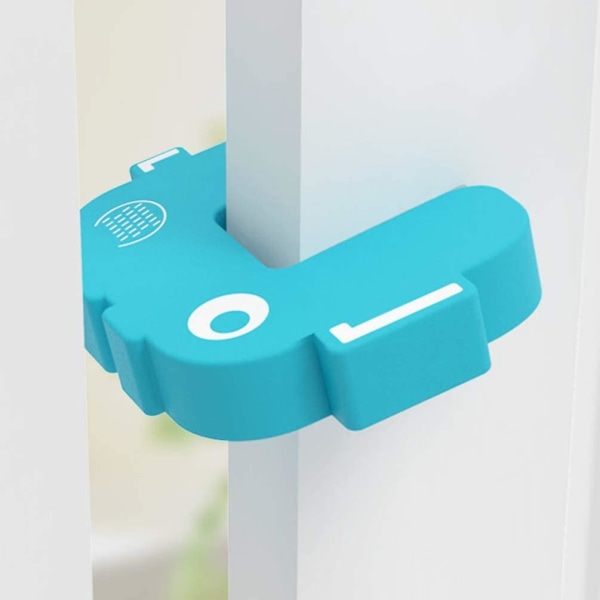 Dörrklämskydd Tecknad Dörrstoppare Baby Kilskum Dörrhållare för hemskåp Hotellbutik (3st, blå)