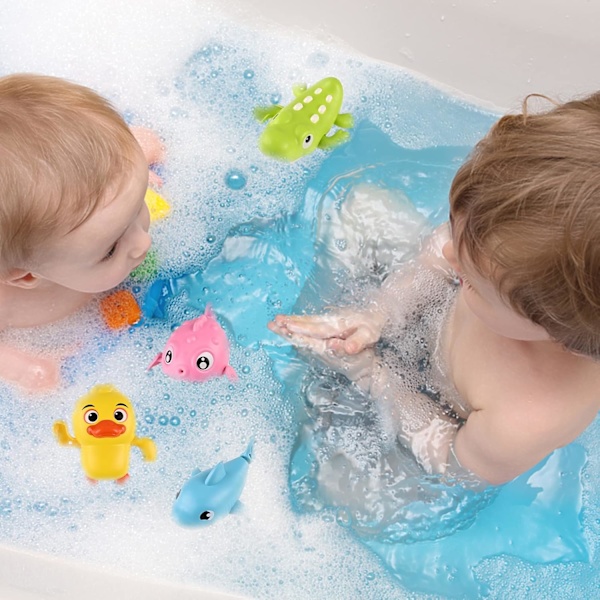 4 Styk Baby Badelegetøj, Opvindslegetøj Padlepool Legetøj til Børn, Baby Badekar Legetøj, Badeværelse Flyde Legetøj til 0 1 2 3 4 År Gamle Små Drenge Piger, S Yellow