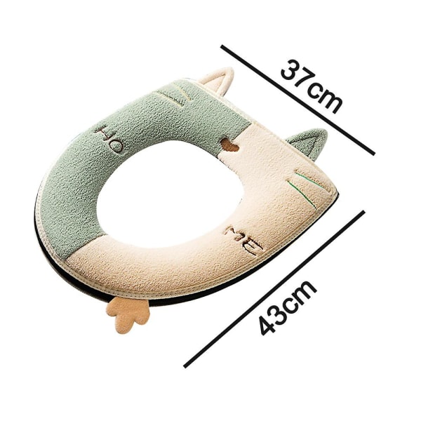 3pcs Bathroom Toilet Seat Cover Cute Cat, Soft Thicker Warmer Washable Cloth Toilet Seat Cover Pads With Zipper