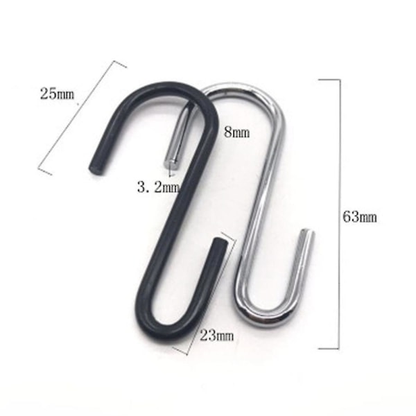 20-pack kraftiga S-formade krokar, 6 cm, stora hängande krokar