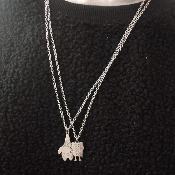 2 kpl Sponge Necklace Paras ystävä Bff Friendship Söpö hauska Hiphop kynä