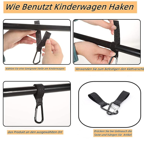 6 stk. av barnevognfestet, barnevognkrok, barnevognkrok for bleiegave