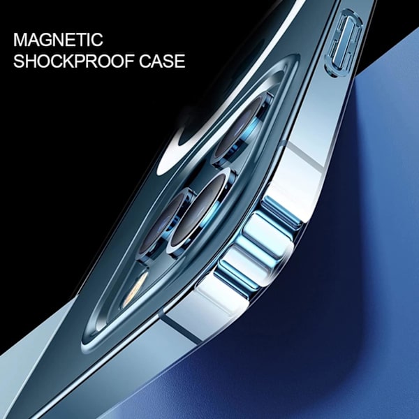 Klar iPhone 12 Pro Max Magnetisk Case Kompatibel med MagSafe Opladning Ultra Tynd Støddæmpning PC + Silikonramme Beskyttendeu2026 Clear For iphone 12 Pro Max