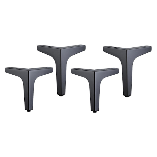 4 stk. Jern Møbelben Sofa Ben Stol Skab Bord 17cm Sort