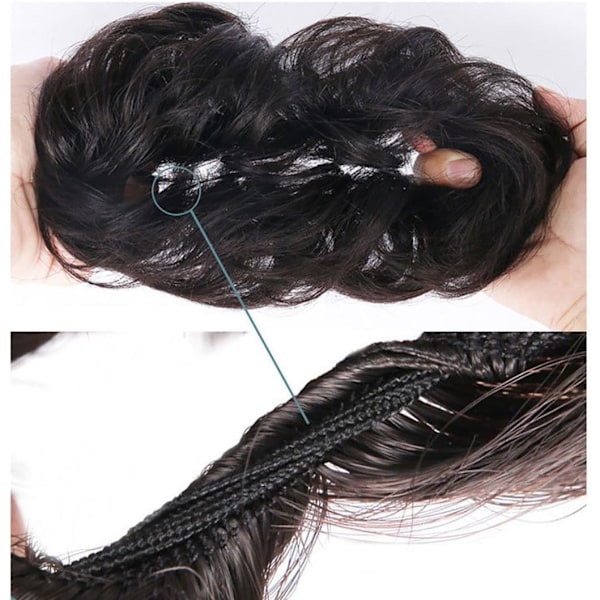 Scrunchy Scrunchie Bun Updo Håraccessoar Hårfästet Hästsvansförlängningar Hårförlängningar Vågig Lockig Slarvig Hårf bulle Donut Hårförlängningar Håraccessoar Peruk B Bleach blonde