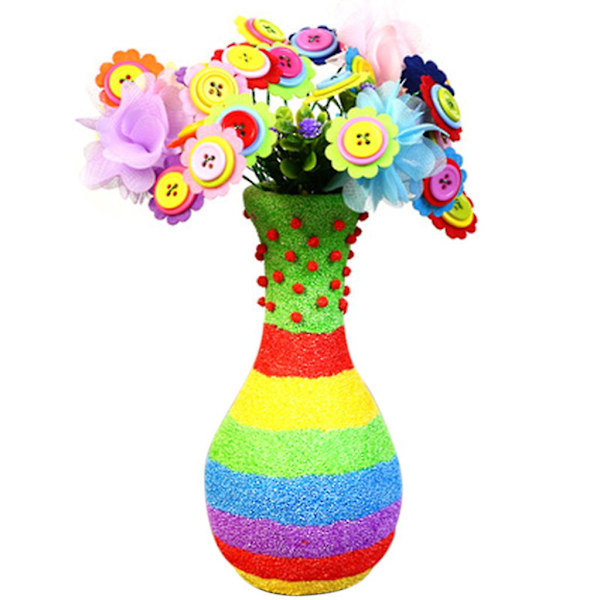 Filtblommor Vas Konst & Hantverk Kit För Barn Blomleksak DIY Kit Manuell Spel Leksak