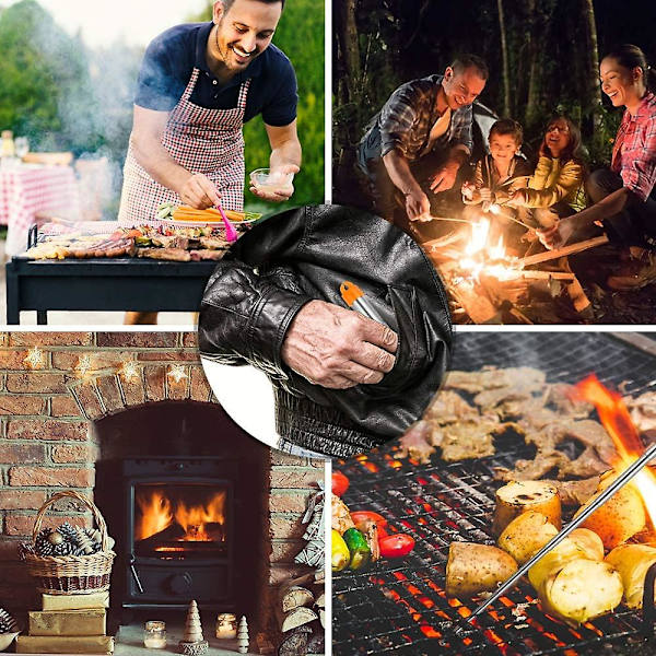 Bellows 3-pakks Blåsepipe i rustfritt stål, sammenleggbar blåsepipe for peis, grill, bål, blåse luft inn i ild, reise