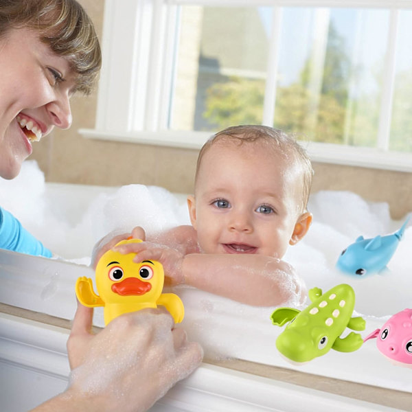 4 Styk Baby Badelegetøj, Opvindslegetøj Padlepool Legetøj til Børn, Baby Badekar Legetøj, Badeværelse Flyde Legetøj til 0 1 2 3 4 År Gamle Små Drenge Piger, S Yellow
