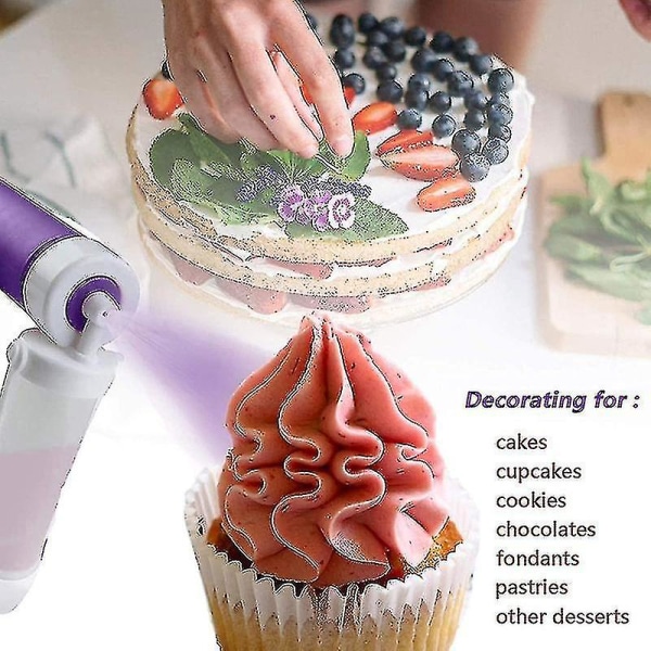 Manual Nozzle Compatible With Cakes Glitter Decorating Tools, With 4 Pcs Tube