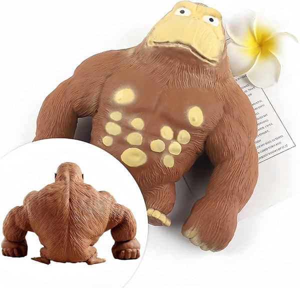 Strækbar Lim Sandfyldt Gummi Gorilla Legetøj, Blødt Højelastisk Latex Gorilla Squishy Legetøj, Strækbart Abe Dekompression Legetøj til