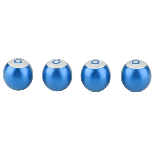 4st Aluminiumfälg Motorcykel Bil Lastbil 8-Ball Däck Luftventil Stamlock Dammskydd Blå