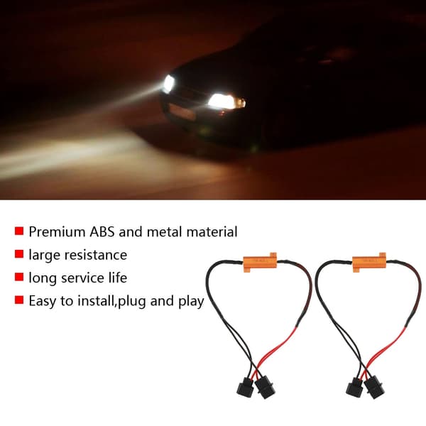 2 stk. LED-dekoder til H16 forlygter, anti-hyperblink, uden fejl, belastningsmodstand, ledningsnet