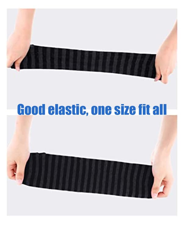 Långa unisex-stickade vantar med elastiska muddar, dekorerade med svarta och vinröda ränder. Wine Red