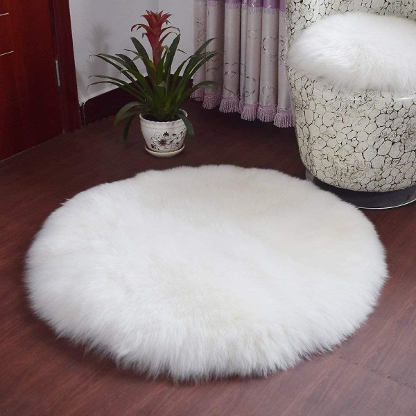 Tekolammasnahkainen villamatto, Faux Luxury villamatto sohvatyyny (valkoinen, 45 x 45 cm)