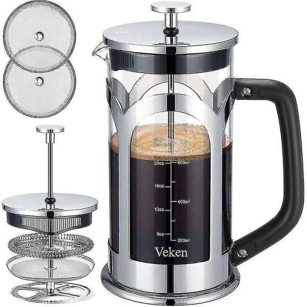 And Tea Maker, 304 Rostfritt Stål och Borosilikatglas Maker med 4 Filt