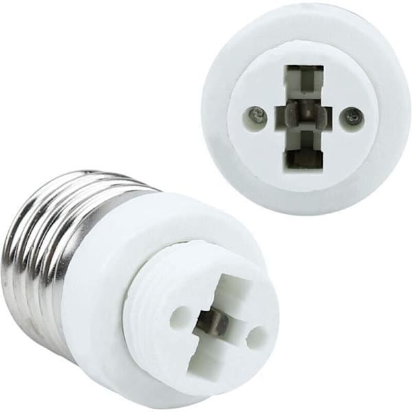 4x Lampefodadapter E27 G9 i HVID - Sæt med 4 konverteringskonvertere til lampefødder til glødelamper, LED, halogen, energibesparende lamper