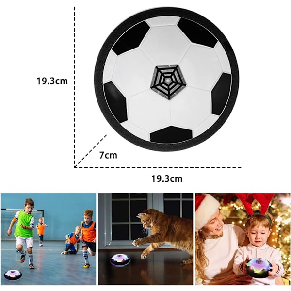 LED-svevende fotball for barn, gaver til gutter og jenter 3 4 5 6 7 8-12 år gamle leker, luftdrevet fotballspill innendørs og utendørs