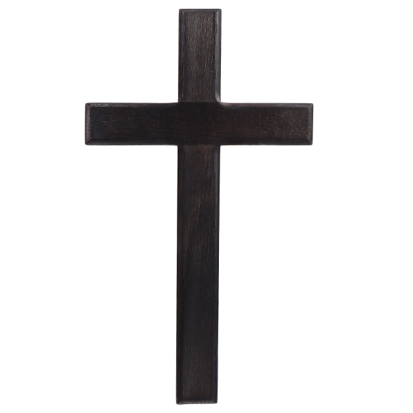 1 st träkorshänge trähantverkskorsdekor Christian Cross (svart)