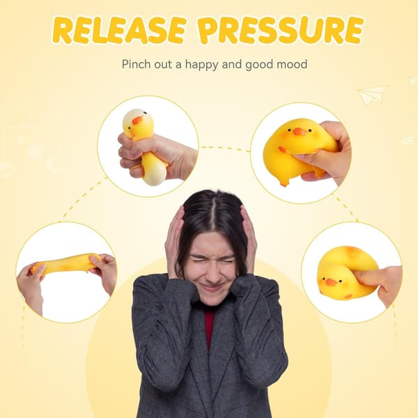 And Squishy Stressbolde til Børn og Voksne, Klemmelegetøj til Sensorisk Stimulation, Dyredej Stressbolde til Angstlindring, Afslappende Legetøj