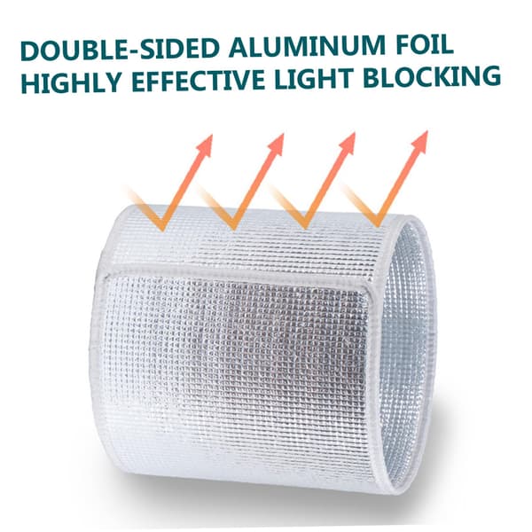 Set med 5 isolerande växtskydd i aluminium, perfekta för vintern.