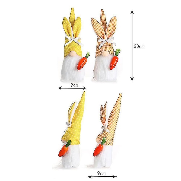 2 stk. Påskekaninpynt Bunny Faceless Kompatibel Med Hjem Kontor Fest