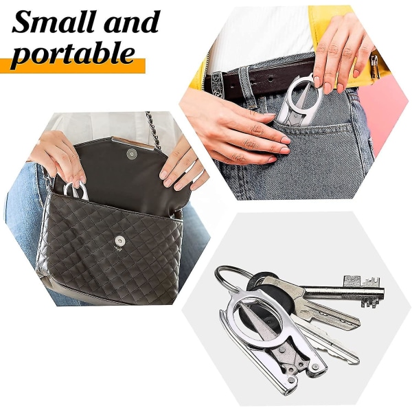 Pieces Foldbare Saks Portable Rustfrit Stål Saks Små Foldbare Saks Portable Rejsesaks Mini Foldbare Saks Til Hjem Rejse, Sølv