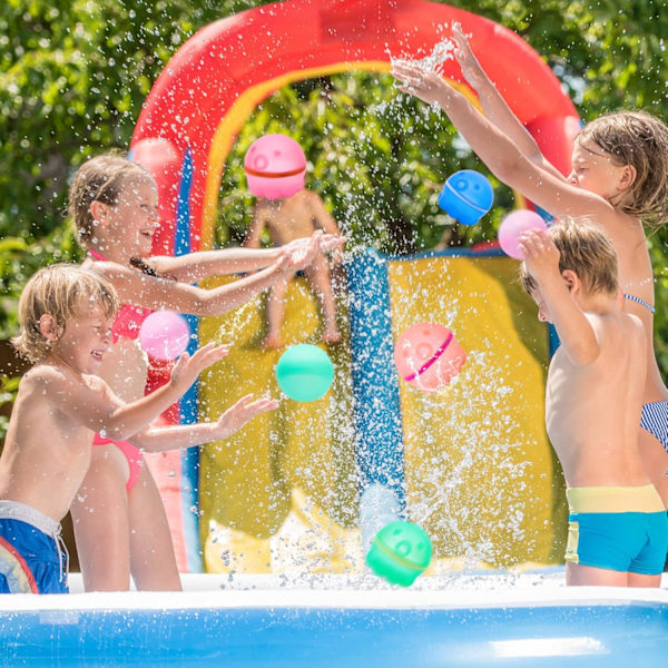 6 stk Blæksprutteformede Genanvendelige Vandballoner Selvforseglende Hurtig Fyld, Genopfyldbare Vandkugler til Børn, Vandbombe Splash Balls Legetøj Festartikler 6 Pcs Octopus