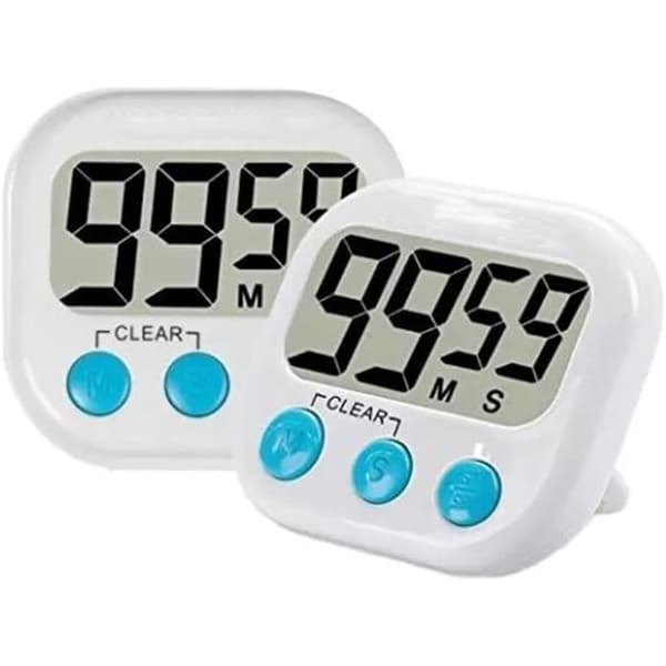 Klasseværelses-timer til lærere og børn Stor magnetisk digital timer 2-pak White