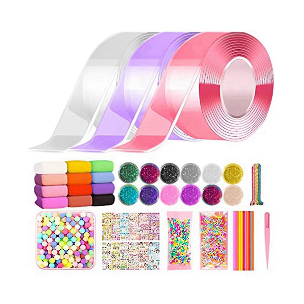 Farve Nano Tape Boble Klæbrig Bold Diy Elastisk Nano Tape Legetøj Dobbeltsidet Bubblable Tapes