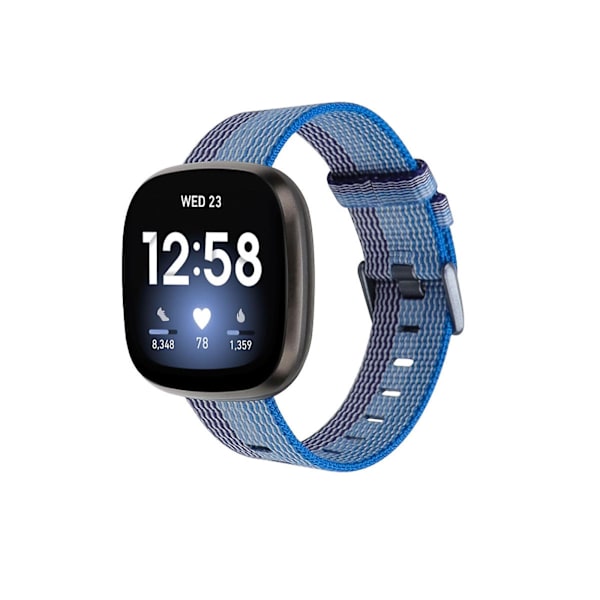 Justerbart flätat elastiskt armband för Fitbit Versa 3 Canvas vävd rem
