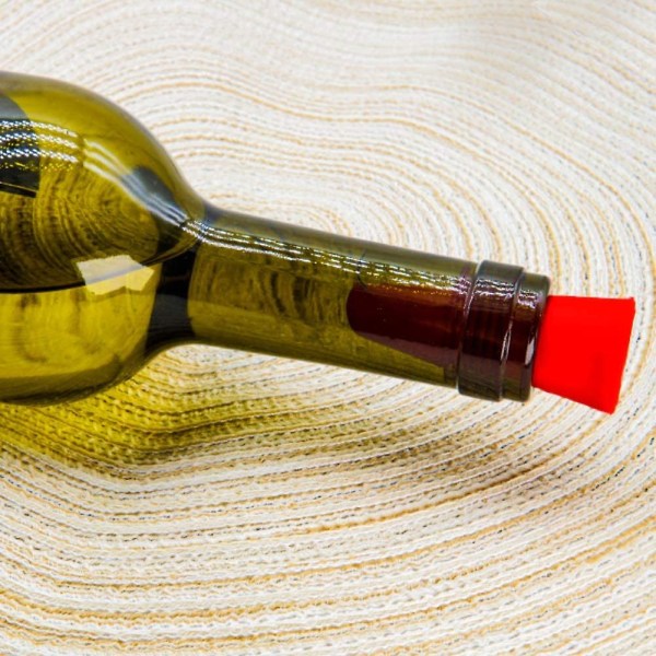 Vinpropper, gjenbrukbar silikonflaskeforseglererstatning med greptopp for kork for å holde vinen frisk (4 stk, rød+lilla+grønn+blå)
