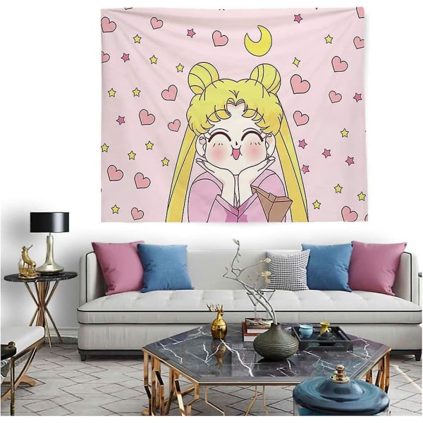 Anime Sailor Moon koristeellinen seinäpäällyste söpö kuvakudos Kodin sisustus Makuuhuoneen sisustustapetti