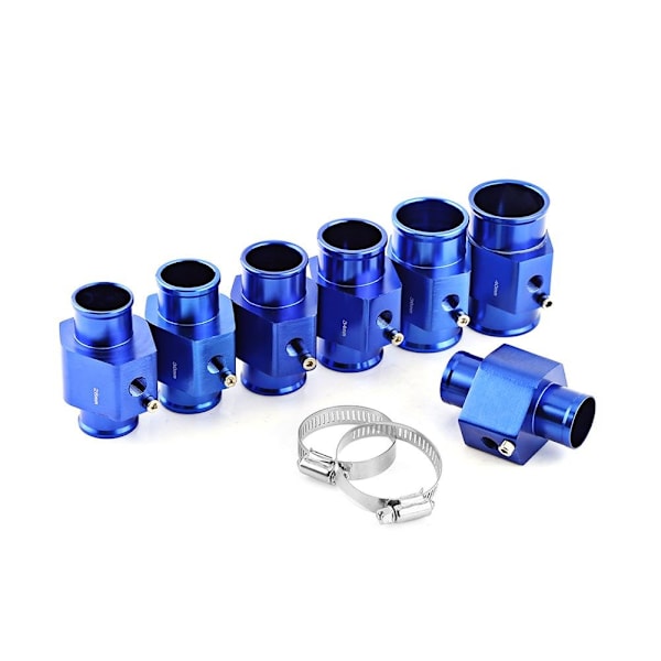 Bilsensor til Vandtemperatur, Universal Aluminium Bilsensor Adapter Rør Slange Sensor Måler Adapter Blå (28mm) 28MM