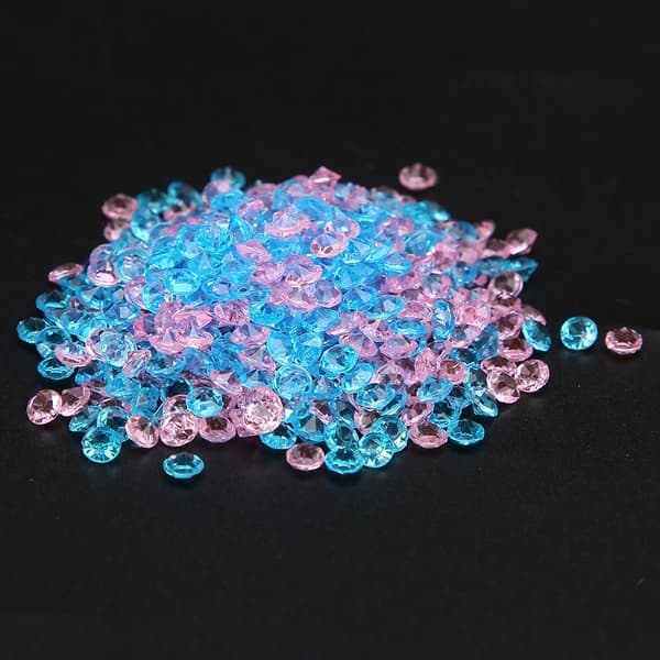 2000 st akryldiamanter rosa blå bröllopsfödelsedagsbordsdekoration diamantkonfetti
