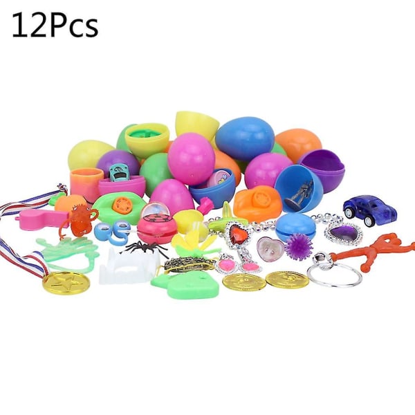 12 stk. Nyhedspåskefyldte overraskelsesæg med legetøj indeni Gashapon Party Favors Forbrugsvarer Børnegave