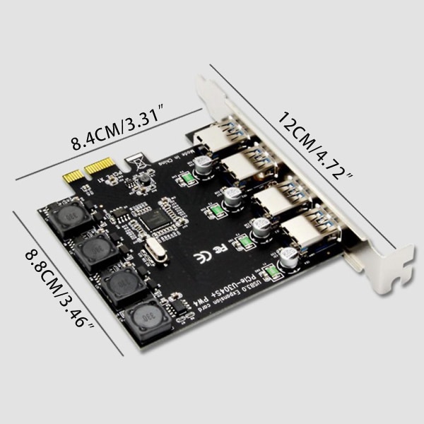 Pci-e till Usb 3.0 Pci för Express expansionskort, stödjer Usb dataöverföring, 4 portar