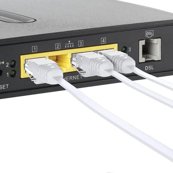 15 m Cat 6 Ethernet-kabel platt | Höghastighets Ethernet-kabel | Bredbandskabel | Lan-kabel | Nätverkskabel med Rj45-kontakt | Internetkabelkompatibel