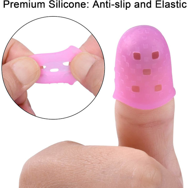 16 st fingertoppar, 4 storlekar silikontumskydd fingertoppsgrepp skyddsplattor