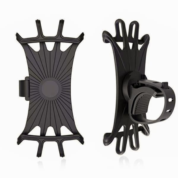 Universal cykel-telefonholder — 360° roterende silikonebeslag, nem montering (2 modeller, sort)