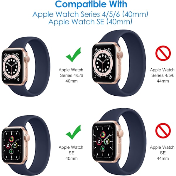 Skärmskydd för Apple Watch SE (2022/2020) /Series 6 5 4 40mm, TPU HD Clear Full Coverage Film, 3-pack 40mm