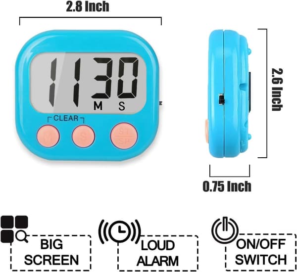 Klasseværelses-timer til lærere og børn Stor magnetisk digital timer 2-pak Blue