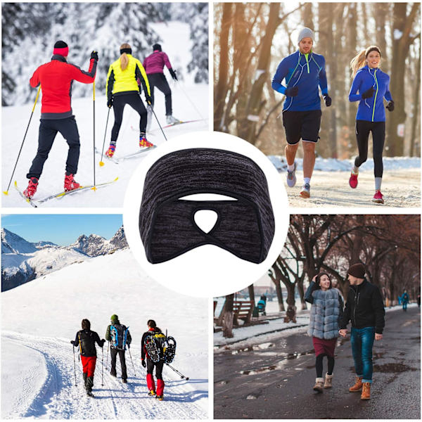 Fleece-pannband med hästsvans (1 st), Öronvärmare Polar Fleece Öronmuffar Pannband för Män och Kvinnor Vinterlöpning Yoga Skidåkning Utomhussporter