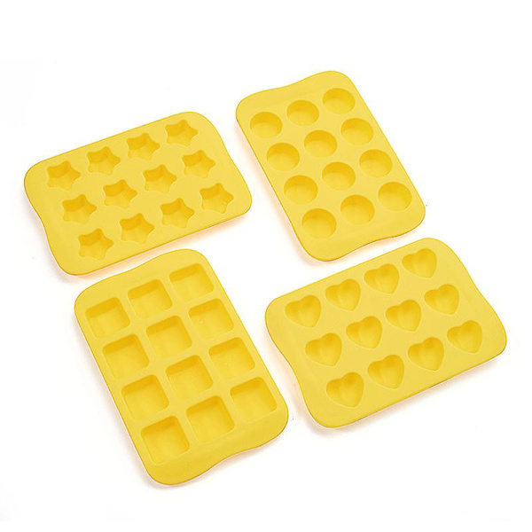 Hætte Silicone Frysningsform Bar Pudding Gele Chokolade Maker Form 3 stk, rød