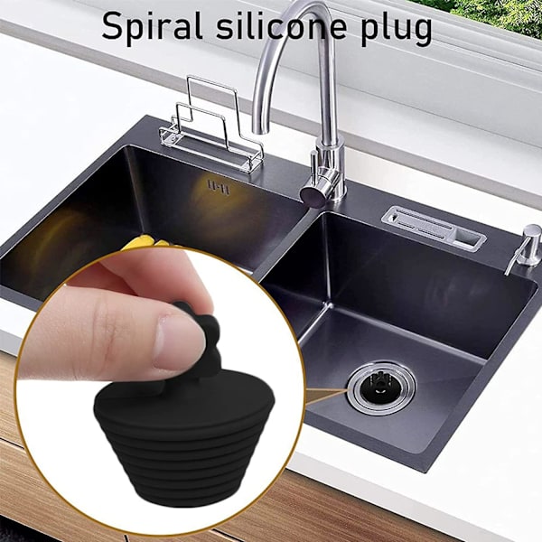 Universal Silikonavloppspluggar Silikon Badplugg Universal Form Badplugg Silikon Badplugg Den Svarta För Köksbänk
